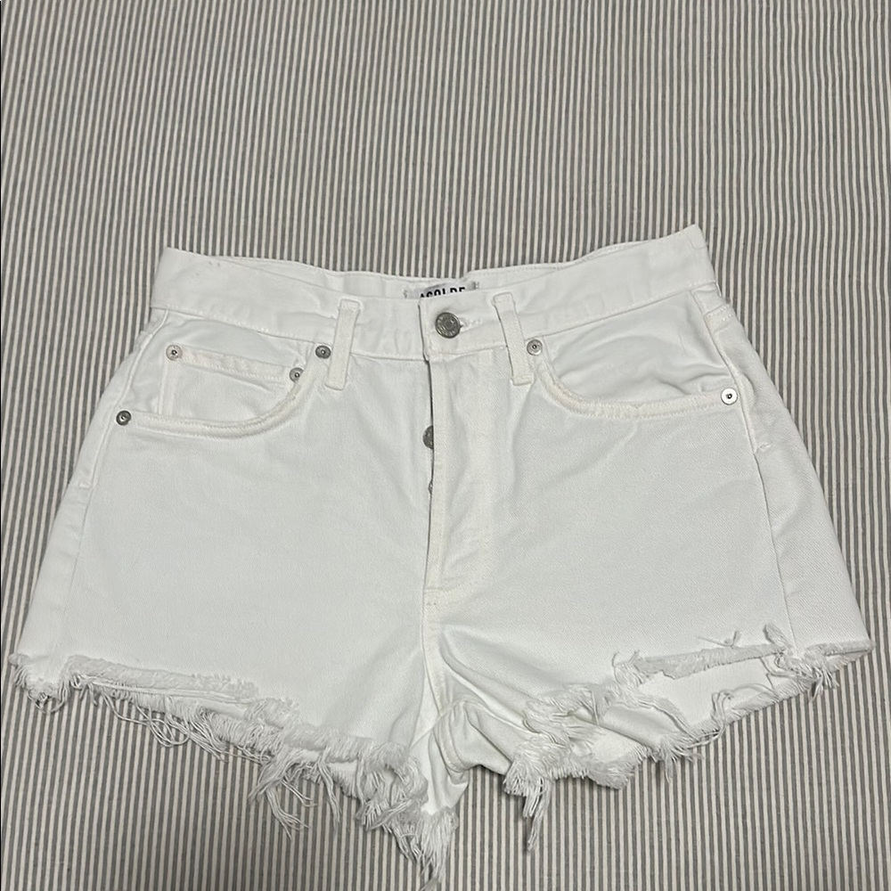 Agolde White Jean Shorts